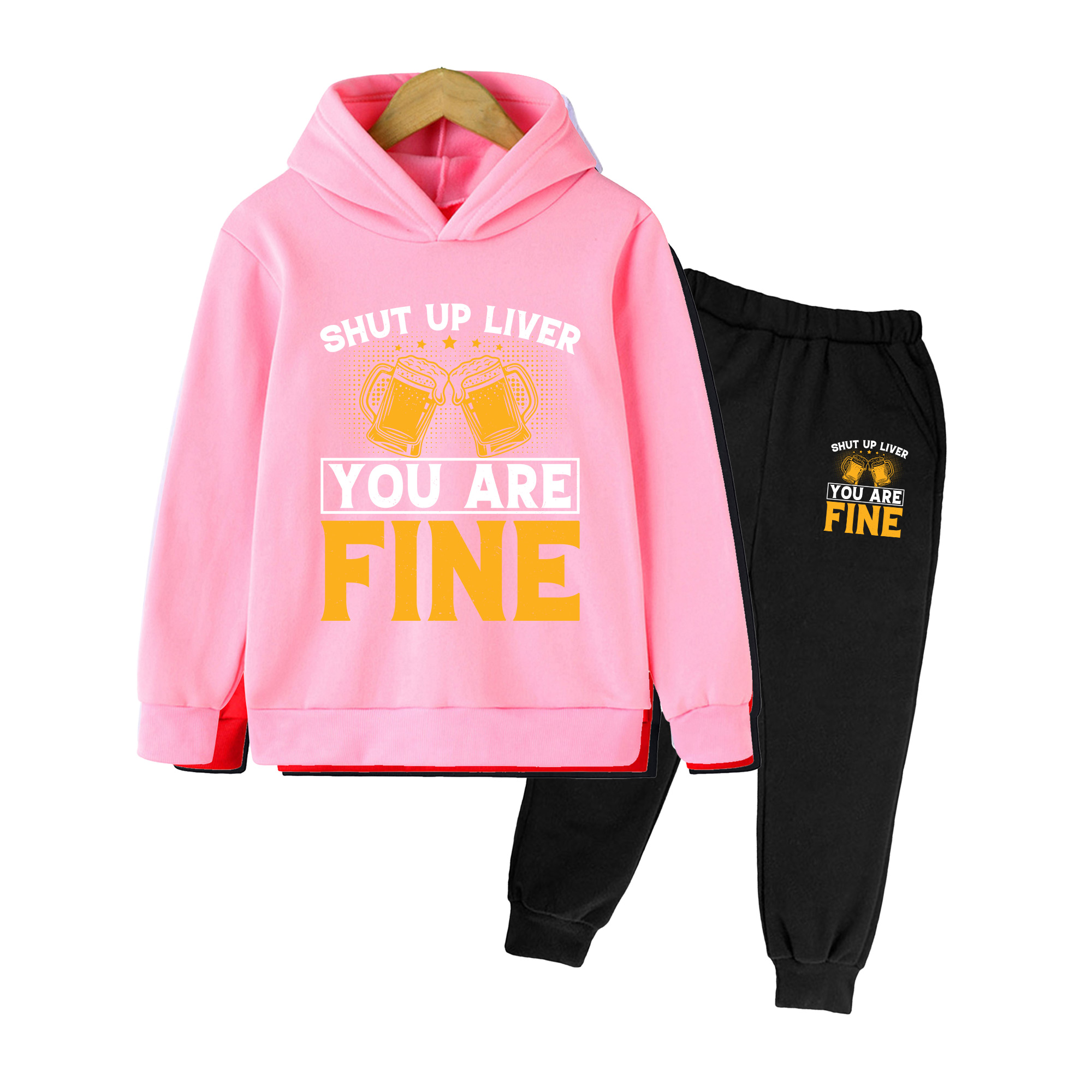 Yellow Winter Clothing - Set Felpa e Pantaloni per Bambini,