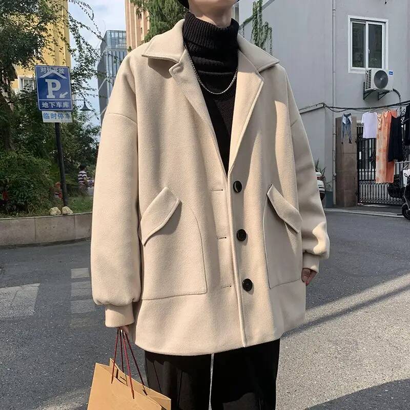 Winter Clothing Taiwan - Cappotti in Lana Tinta Unita Coreani