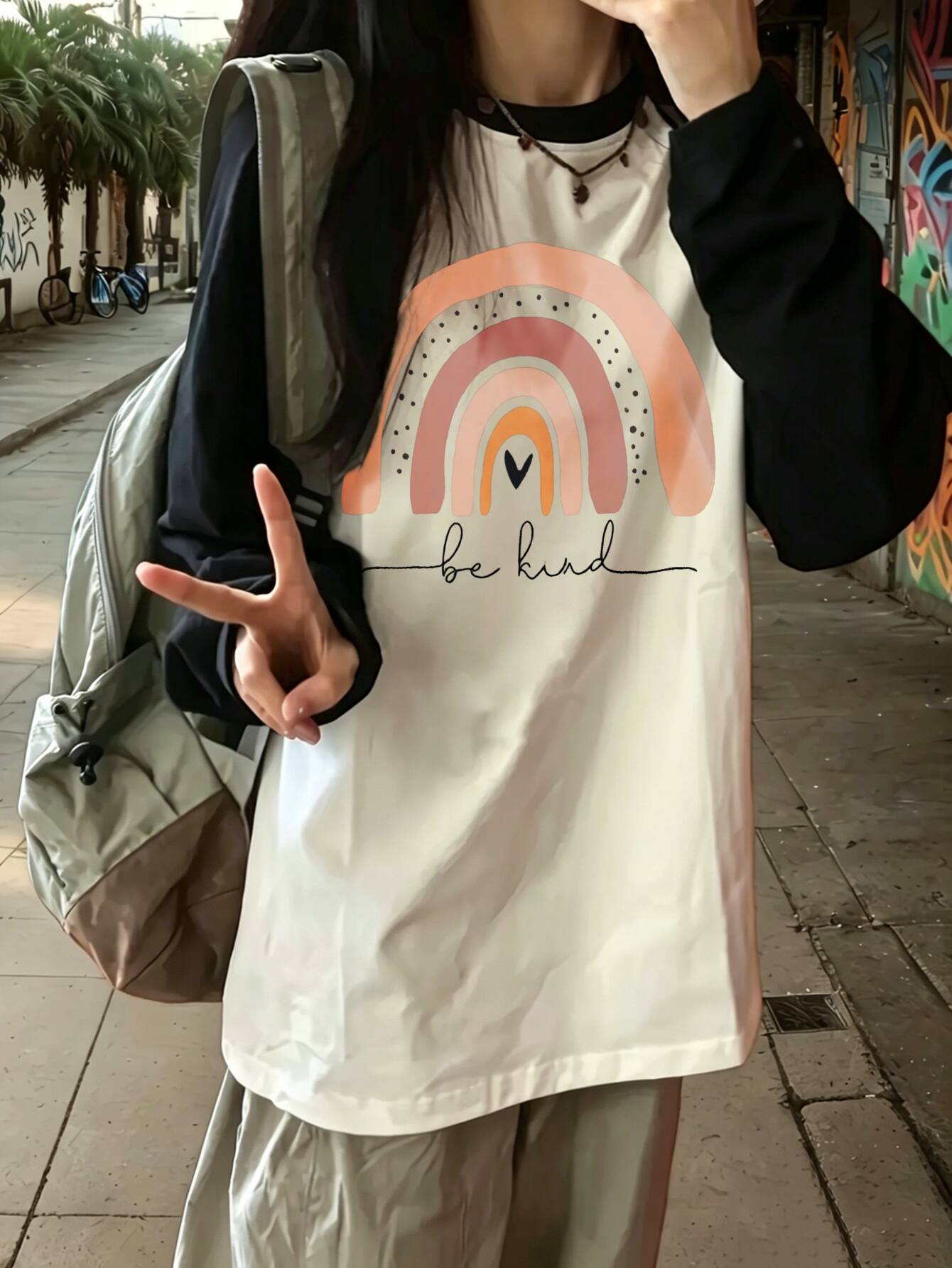 Winter Clothes - Maglietta casual vintage Harajuku con stampa