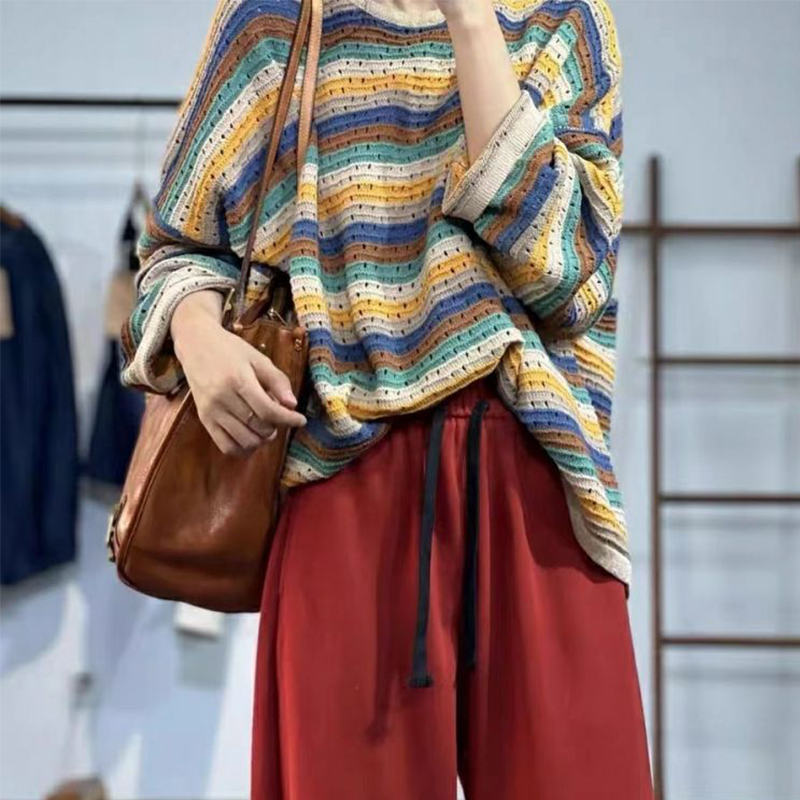 Yellow Winter Clothing - Maglione a maniche lunghe a righe