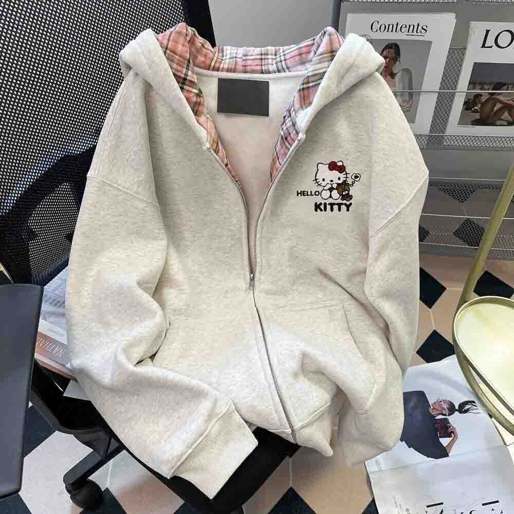 Y2K Winter Clothing - Felpa con cappuccio da donna Hello