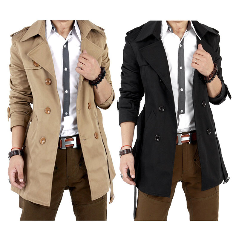 Winter Clothing Europe - Trench autunno-primavera da uomo slim coreano