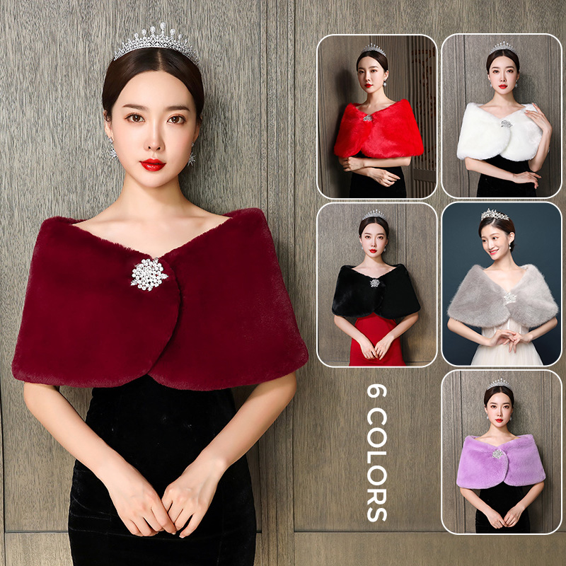 Winter Clothing Essentials - Scialle da sposa da donna Mantella
