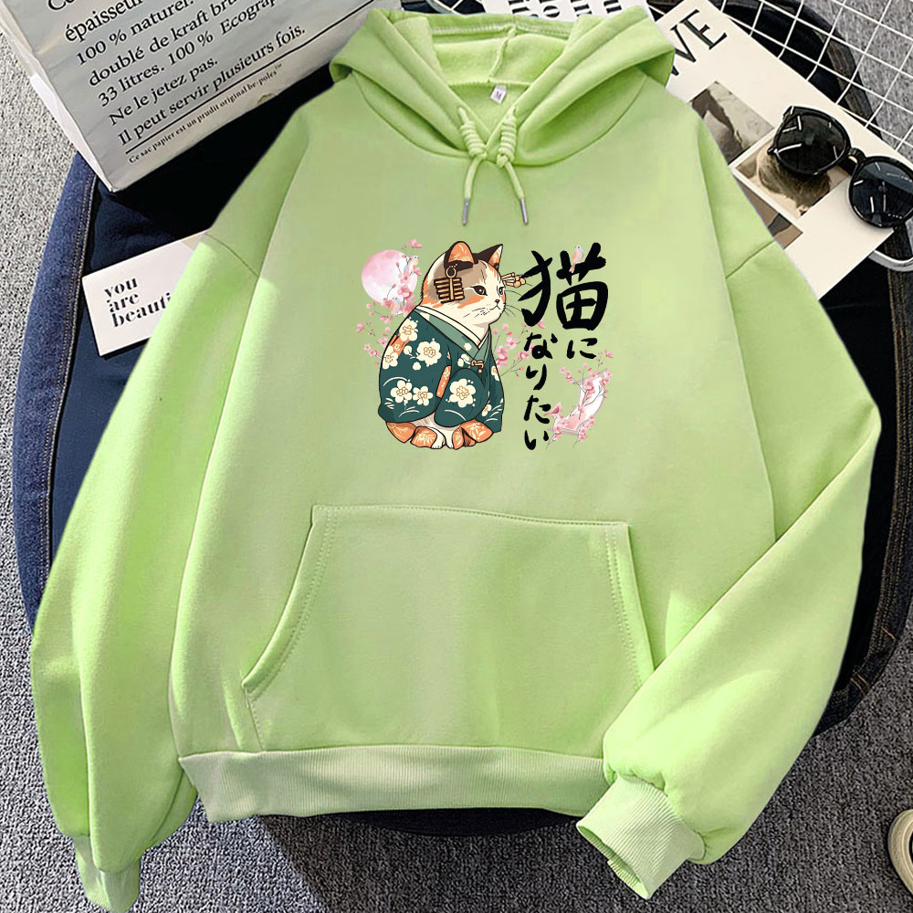 Ukiyoe Style Kanji Cat Printin - Yellow Winter Clothing recensione e prezzo